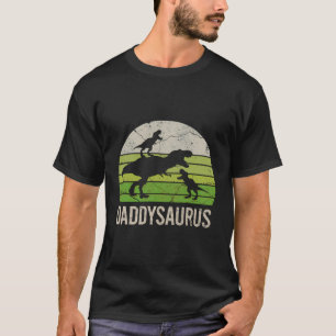 Daddy Dinosaur Funny Vater Daddysaurus 2 Zwei Kind T-Shirt