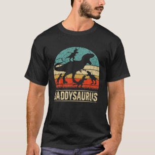 Daddy Dinosaur T Rex Daddysaurus 4 Kids Family Mat T-Shirt