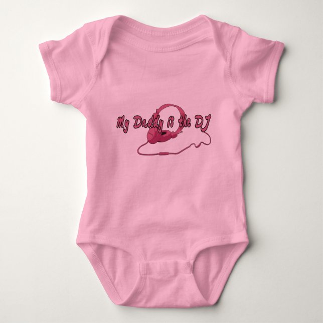 Daddy DJ for Girls Baby Strampler (Vorderseite)