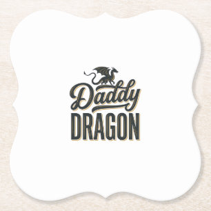 Daddy Dragon Vintage Gravur-Shirt-Design_1 Untersetzer