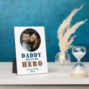 Daddy, du bist mein Helden Vater Foto Vatertag Fotoplatte