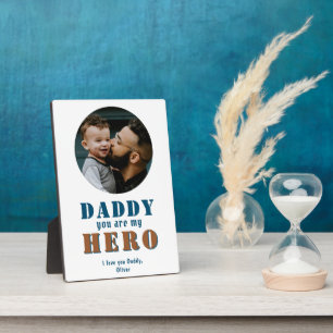Daddy, du bist mein Helden Vater Foto Vatertag Fotoplatte