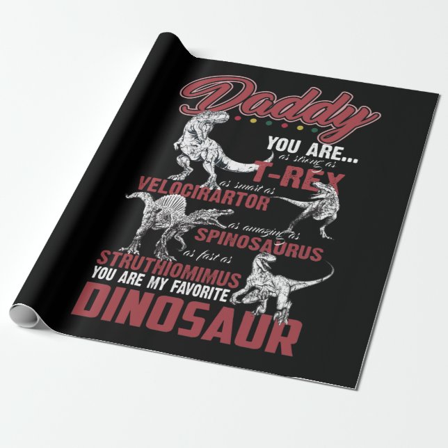 Daddy du bist so stark wie T-rex Dinosaurier Gesch Geschenkpapier (Ungerollt)