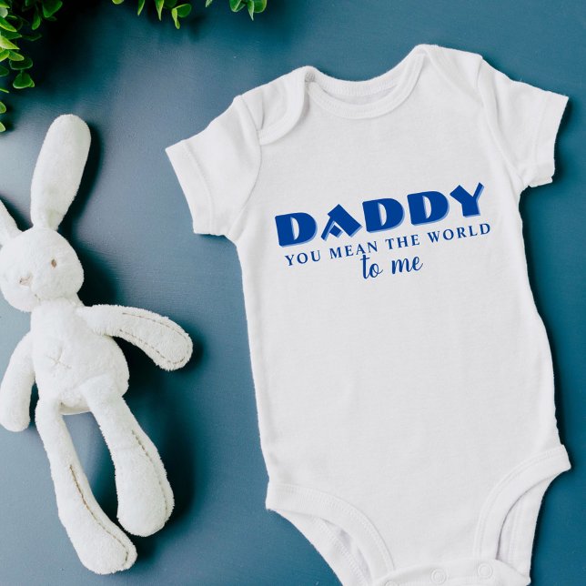 Daddy, du gemein World mir Blue Baby Boy Baby Strampler (Von Creator hochgeladen)
