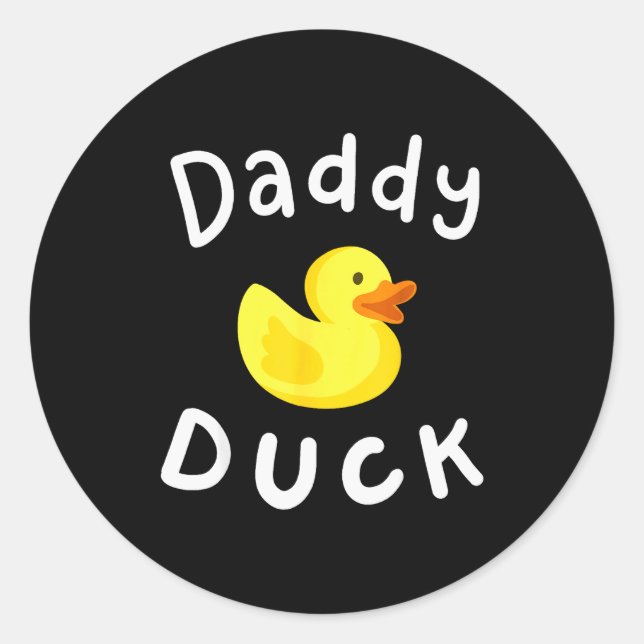 Daddy Duck Birthday Rubber Duck Lover Family Match Runder Aufkleber (Vorderseite)