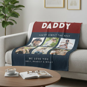 Daddy einfach die beste FotoCollage Personalisiert Fleecedecke