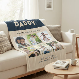 Daddy einfach die beste FotoCollage Personalisiert Fleecedecke