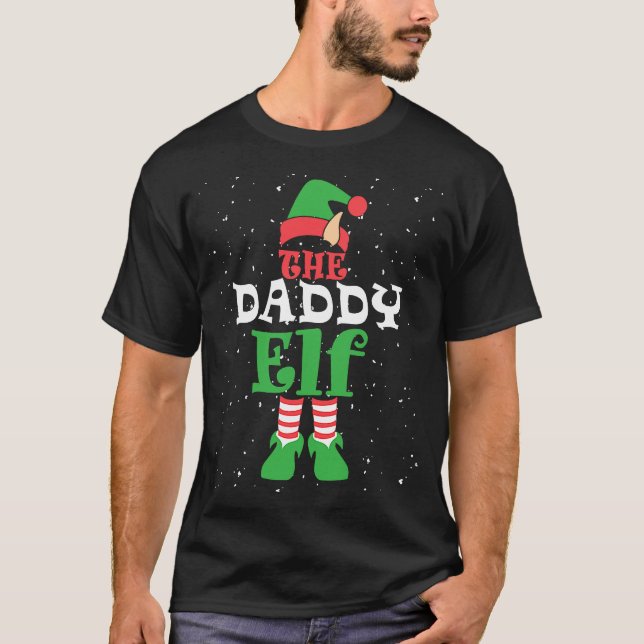 Daddy Elf Family Matching Group Christmas Dad Men T-Shirt (Vorderseite)