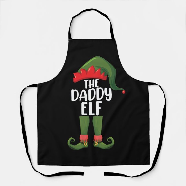 Daddy Elf Family Matching Group Weihnachts-Vater Schürze (Vorderseite)