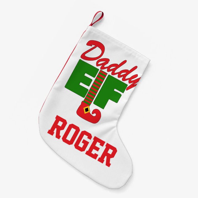 Daddy Elf Kleiner Weihnachtsstrumpf (Vorderansicht (hängend))