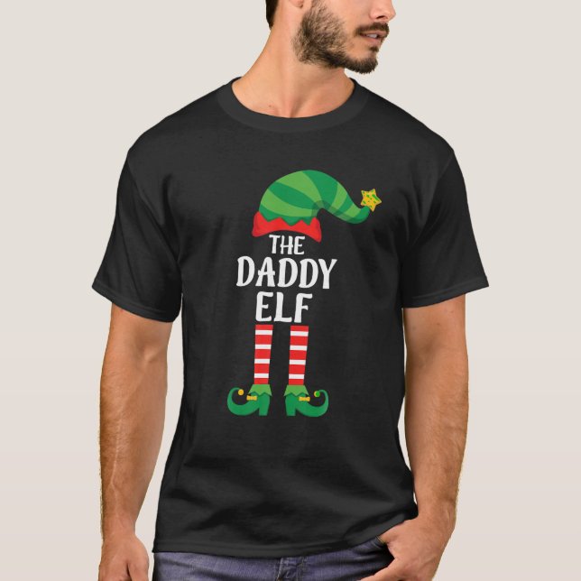 Daddy Elf Matching Family Group Weihnachts-Party T T-Shirt (Vorderseite)