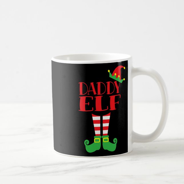 Daddy Elf Weihnachtssaison Vaters Mama Matching Te Kaffeetasse (Rechts)