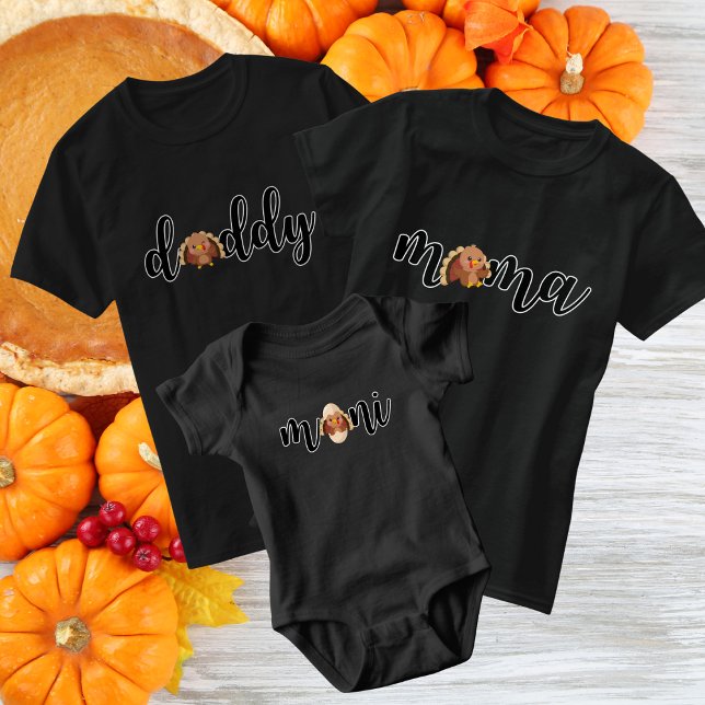 Daddy Erntedank Little Turkey Matching T-Shirt (Von Creator hochgeladen)