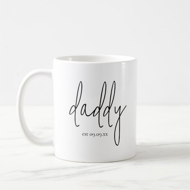 Daddy Establidy Date Baby Name New Dad Kaffeetasse (Links)