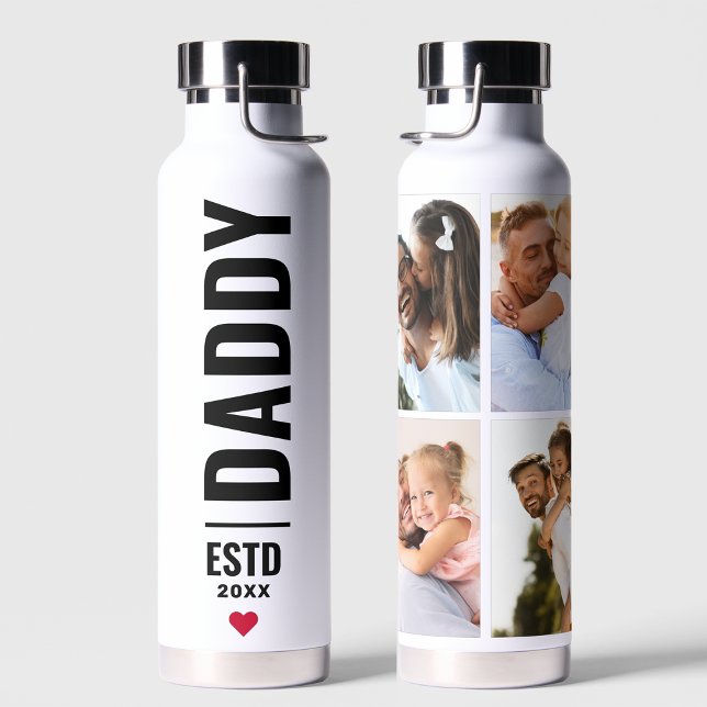 Daddy Established | Benutzerdefiniertes Datum 4 Fo Trinkflasche (Von Creator hochgeladen)