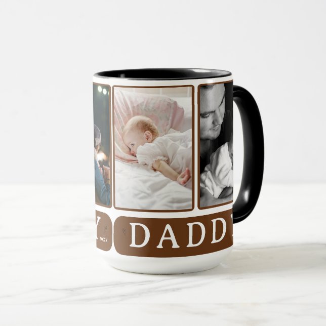 Daddy Foto Collage Tasse - Custom Vatertag Geschen (VorderseiteRechts)