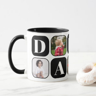 Daddy Foto Collage Template Schwarze Tasse