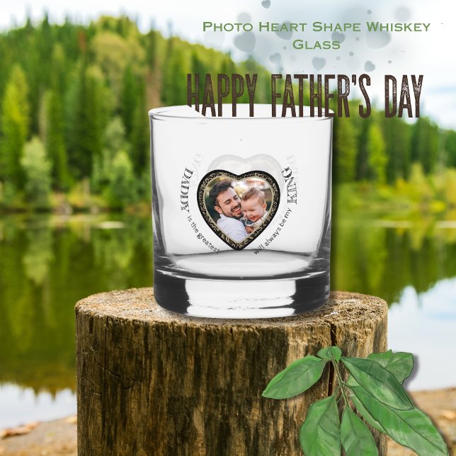 Daddy Foto Heart Shape Whiskyglas (Daddy Photo Heart Shape Whiskey Glass)