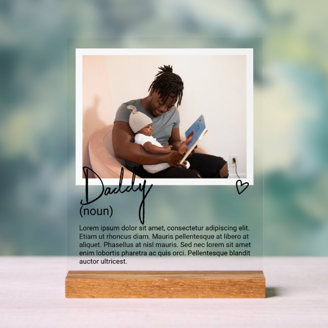 Daddy Foto und Personalisierte Noun Beschreibung Acrylschild (Neutral)