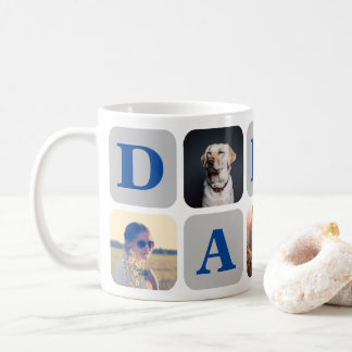 Daddy Fotos und schreiben fünf Buchstaben Kaffeetasse
