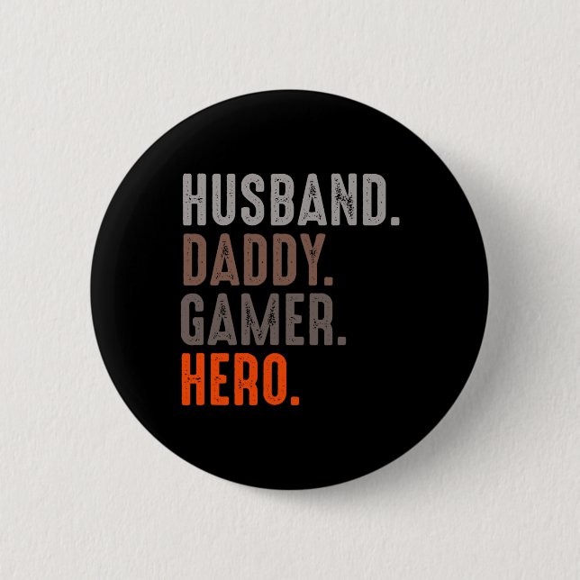 Daddy Gamer Hero - Esport Lover - Videospiel Button (Vorderseite)