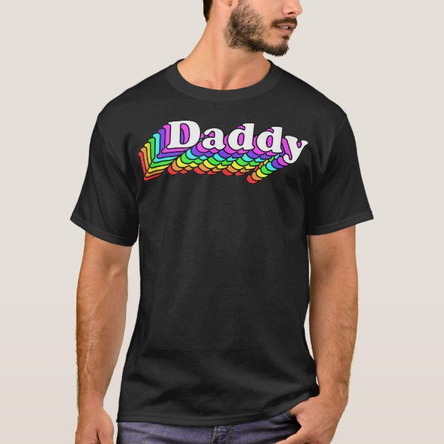 Daddy, Gay Daddy Bear, Retro Lgbt Rainbow, Lgbtq P T-Shirt (Vorderseite)