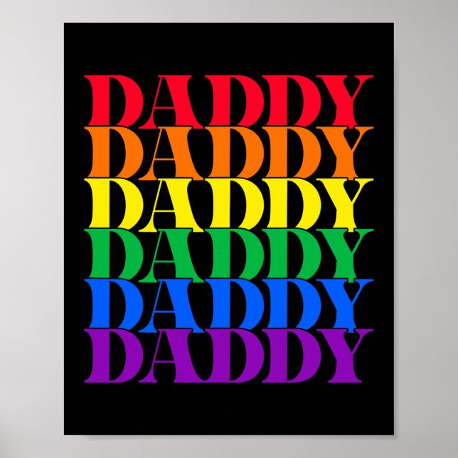 Daddy Gay Daddy Bear Retro LGBT Rainbow LGBTQ Poster (Vorne)