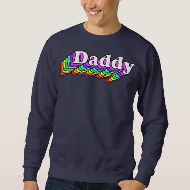 Daddy Gay Daddy Bear Retro LGBT Rainbow LGBTQ Sweatshirt (Vorderseite)