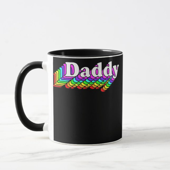 Daddy Gay Daddy Bear Retro LGBT Rainbow LGBTQ Tasse (Links)