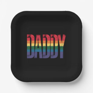 Daddy Gay Pride Monat LGBTQ Vathers Day Rainbow Pappteller