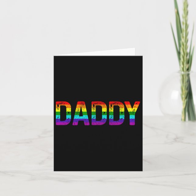 Daddy Gay Pride Month Lgbtq Vathers Day Rainbow Fl Karte (Vorderseite)