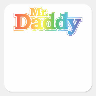Daddy Gay Pride Quadratischer Aufkleber