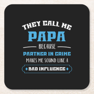 Daddy Geschenk, das sie mich Papa nennen Rechteckiger Pappuntersetzer