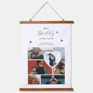 Daddy-Geschenk Erstellen Sie Ihre eigene 6-Foto-Co Wandteppich Mit Holzrahmen