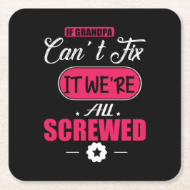 Daddy Geschenk, wenn Opa nicht reparieren kann Rechteckiger Pappuntersetzer