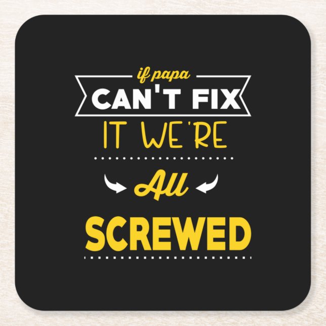 Daddy Geschenk, wenn Papa nicht reparieren kann Rechteckiger Pappuntersetzer (Vorderseite)