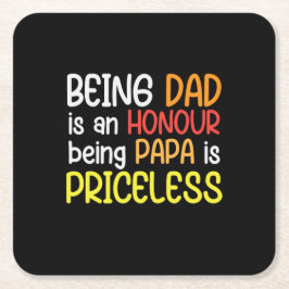 Daddy Gift als Vater ist Papa Rechteckiger Pappuntersetzer