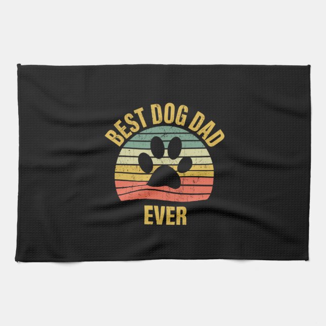 Daddy Gift Best Dog Vater je Geschirrtuch (Horizontal)