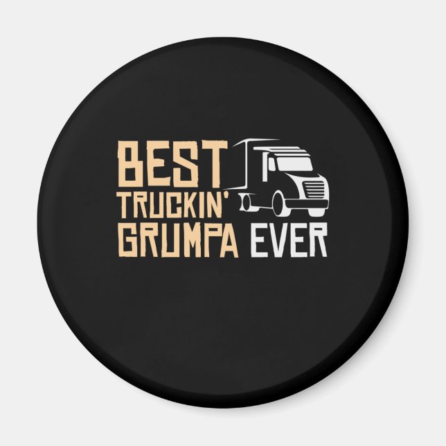Daddy Gift Best Truckin Grumpa je Magnet (Vorne)