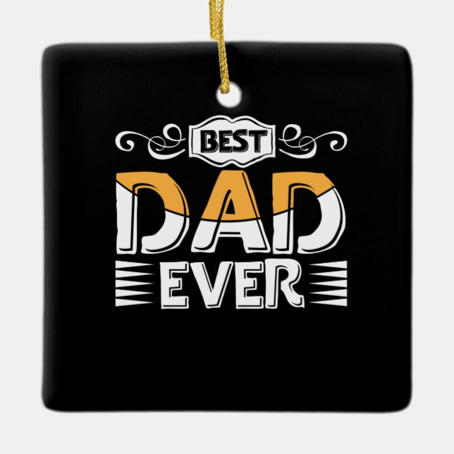 Daddy Gift Bester Vater je Keramikornament (Vorderseite)