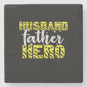 Daddy Gift Husband Father Hero Steinuntersetzer