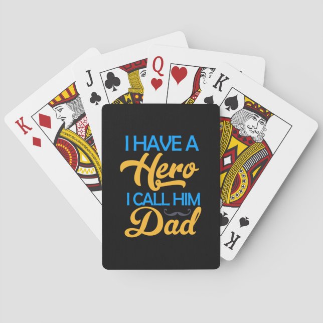Daddy Gift Ich nenne ihn Vater Spielkarten (Rückseite)