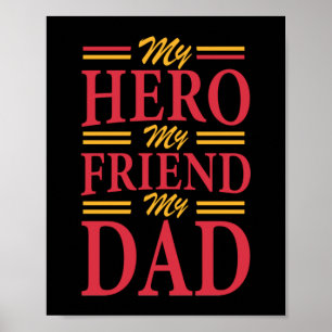 Daddy Gift My Hero Friend Vater Poster
