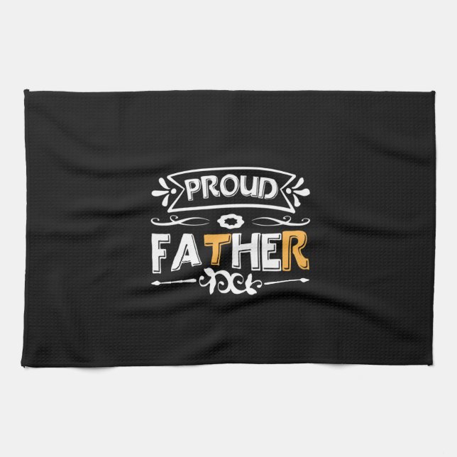 Daddy Gift Proud Vater Geschirrtuch (Horizontal)
