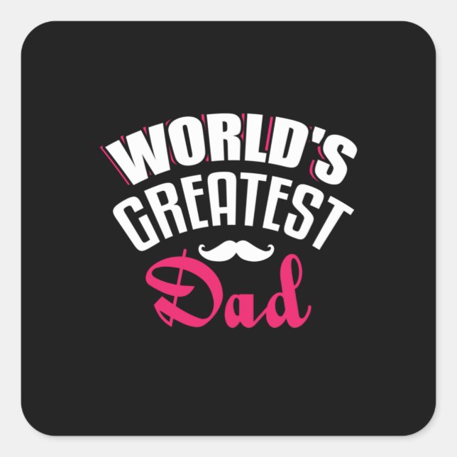 Daddy Gift World Bester Vater Quadratischer Aufkleber (Vorderseite)