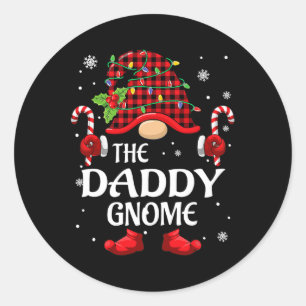 Daddy Gnome passende Weihnachts-Pyjamas für die Fa Runder Aufkleber