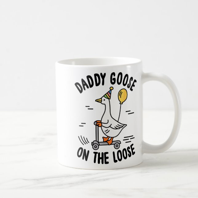 Daddy Goose On The Loose Funny Birthday Matching F Kaffeetasse (Rechts)