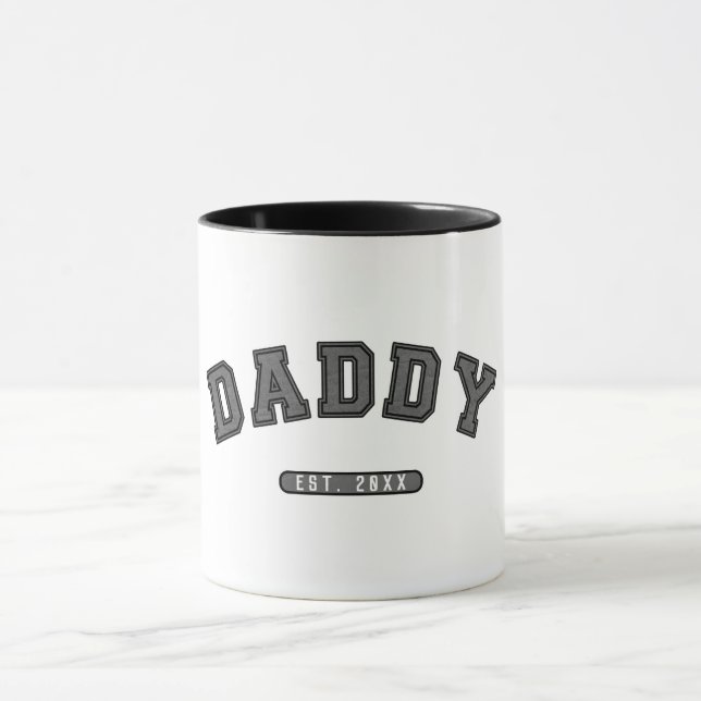 Daddy Grey Leather Est. etablierte Grafik Tasse (Zentrum)