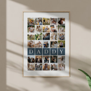 Daddy Grid 30 Foto-Collage Familienerinnerung Poster