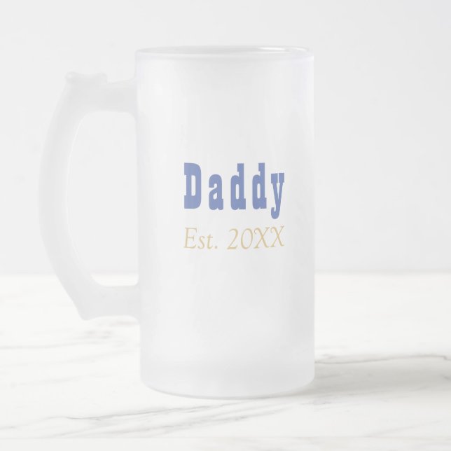 Daddy hat ein benutzerdefiniertes Jahr eingerichte Mattglas Bierglas (Links)